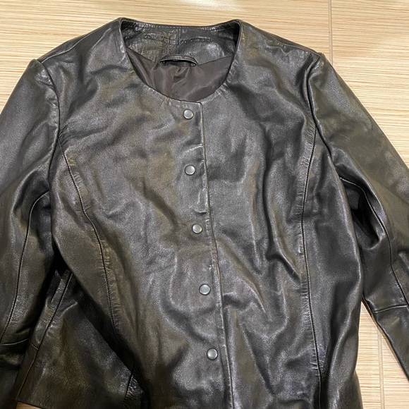 Comptoir des Cotonniers Leather Button Down Jacket - Picture 7 of 7